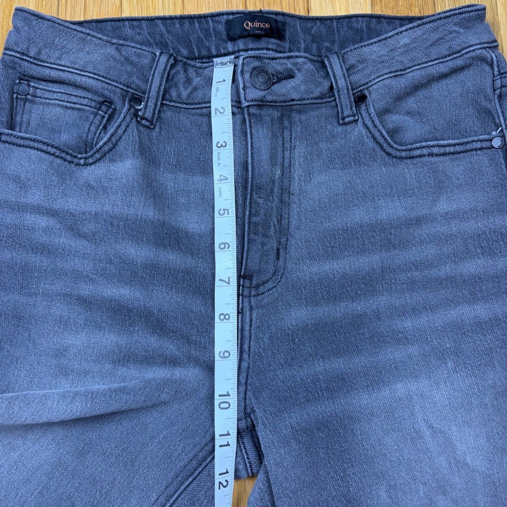 Quince Bella Stretch Relaxed Straight Jeans Womens 29 Stonewashed Grey High Rise - Picture 7 of 9